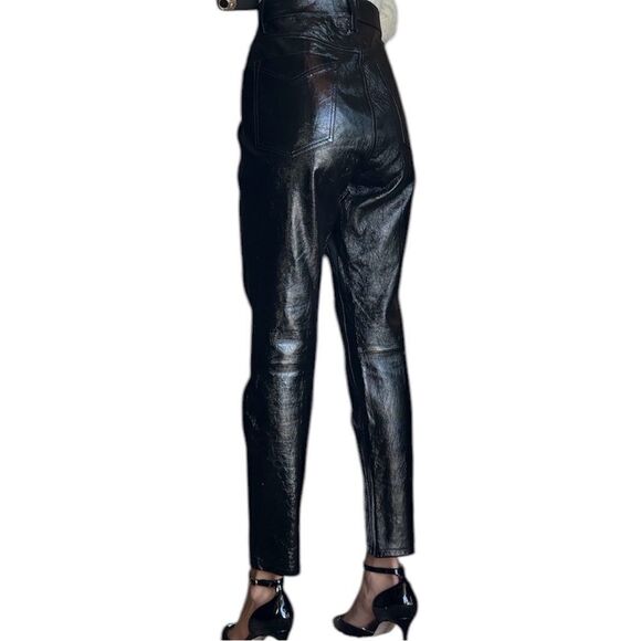Derek Lam 10 Crosby Lamb Leather Black Pants Ankle Crop Size 10 - Picture 4 of 10